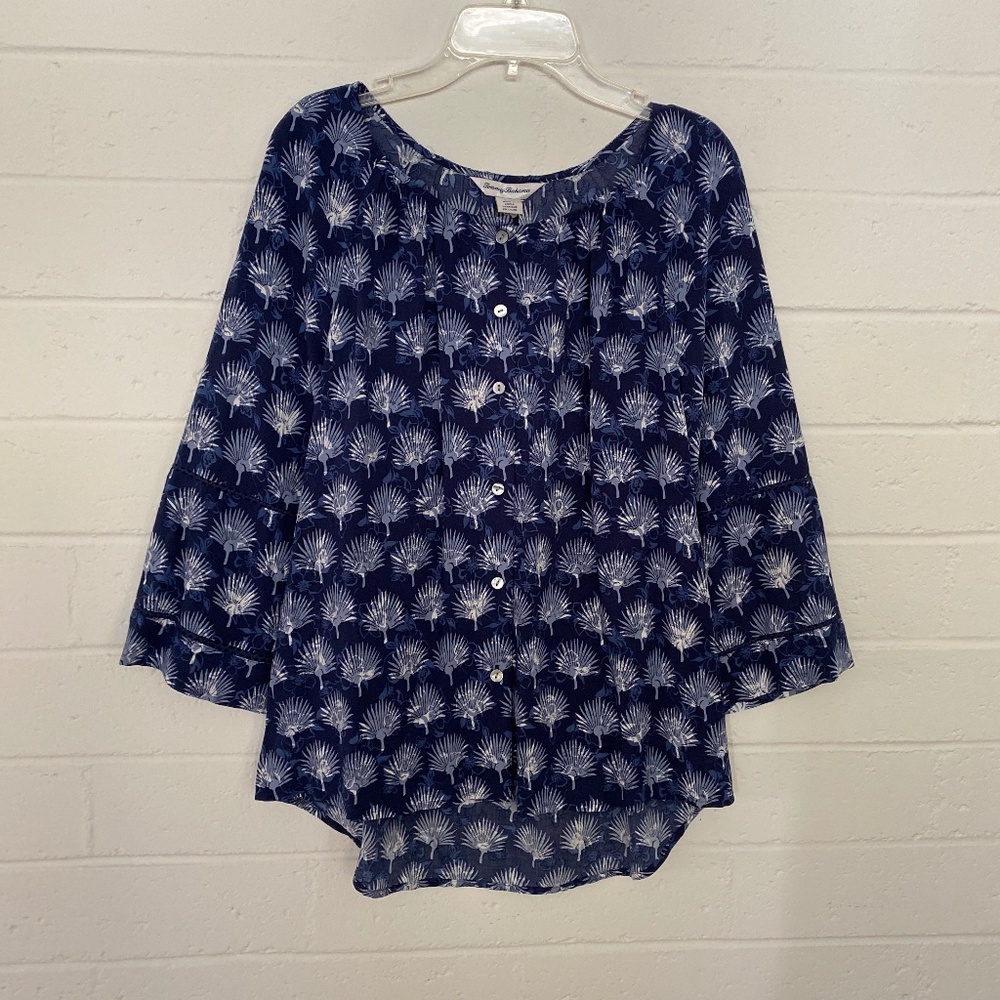 Tommy Bahama Blue Fan Fair 3/4 Sleeve S/P